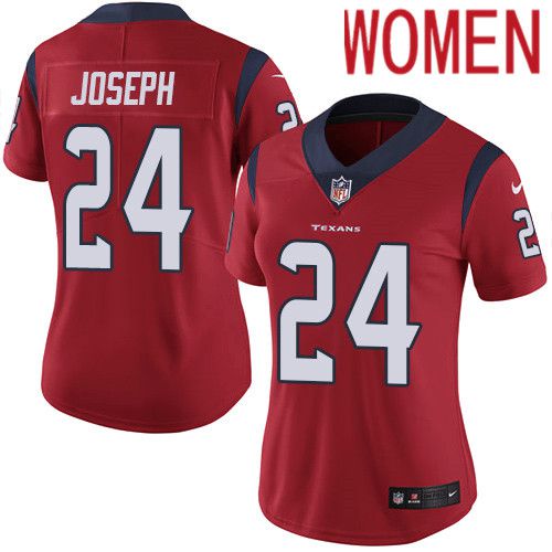 Women Houston Texans 24 Johnathan Joseph Red Nike Vapor Limited NFL Jersey